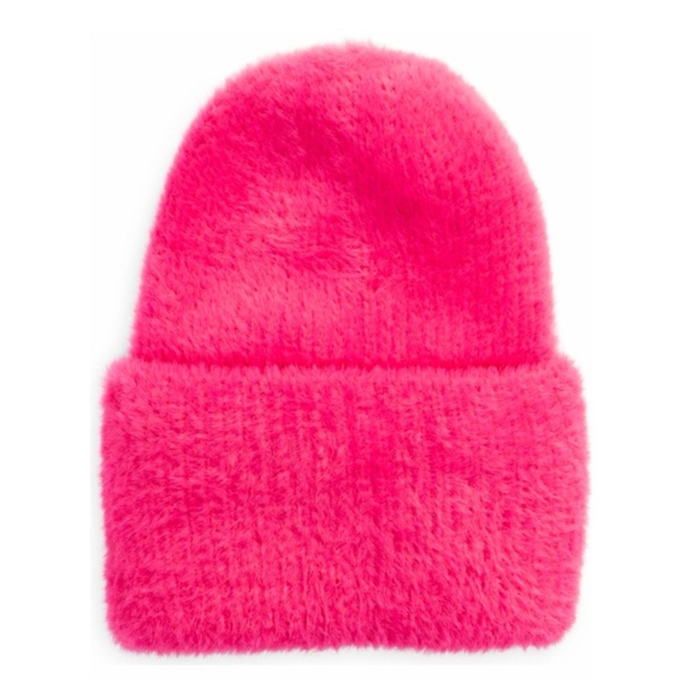 NWT Open Edit Pink Feather Yarn Stretch Beanie Hat - Price is firm, thank you 🩵